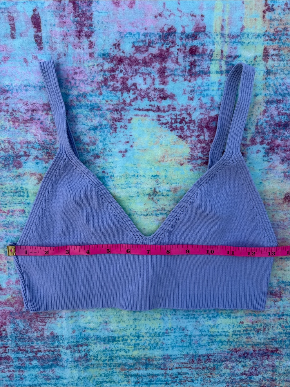 ASOS Lavender Ribbed V-Neck Bralette - Picture 3 of 4